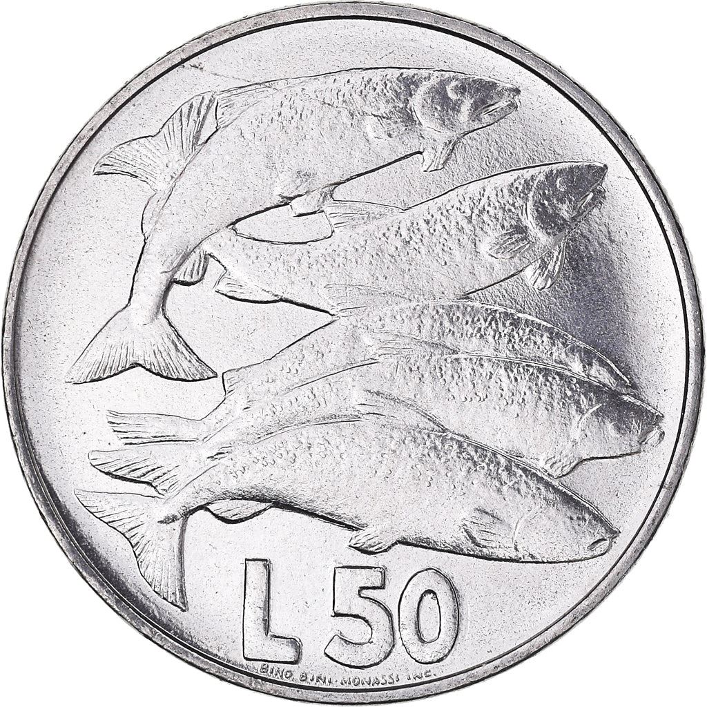 San Marino | 50 Lire Coin | Fish | Km:45 | 1975