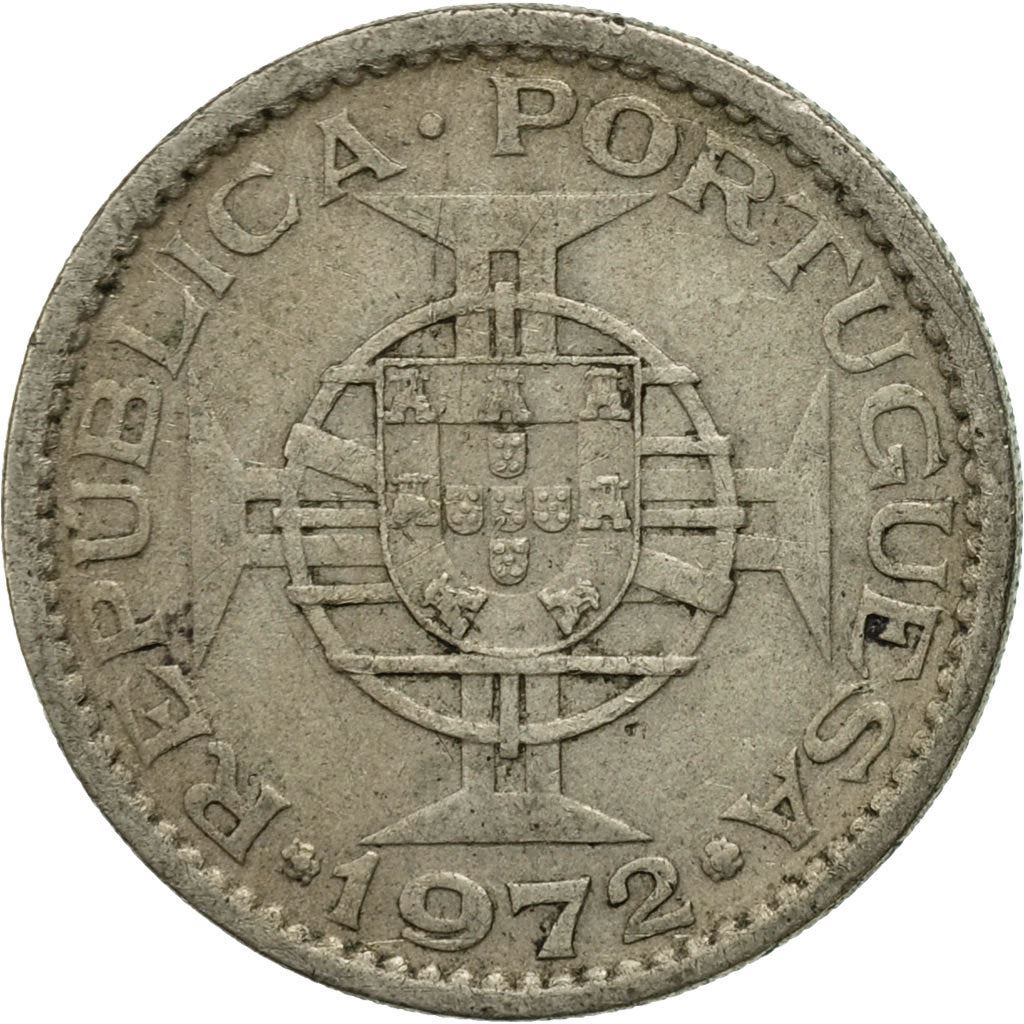 Angola | 5 Escudos Coin | Horse | Elephant | Shield | Km:81 | 1972 - 1974