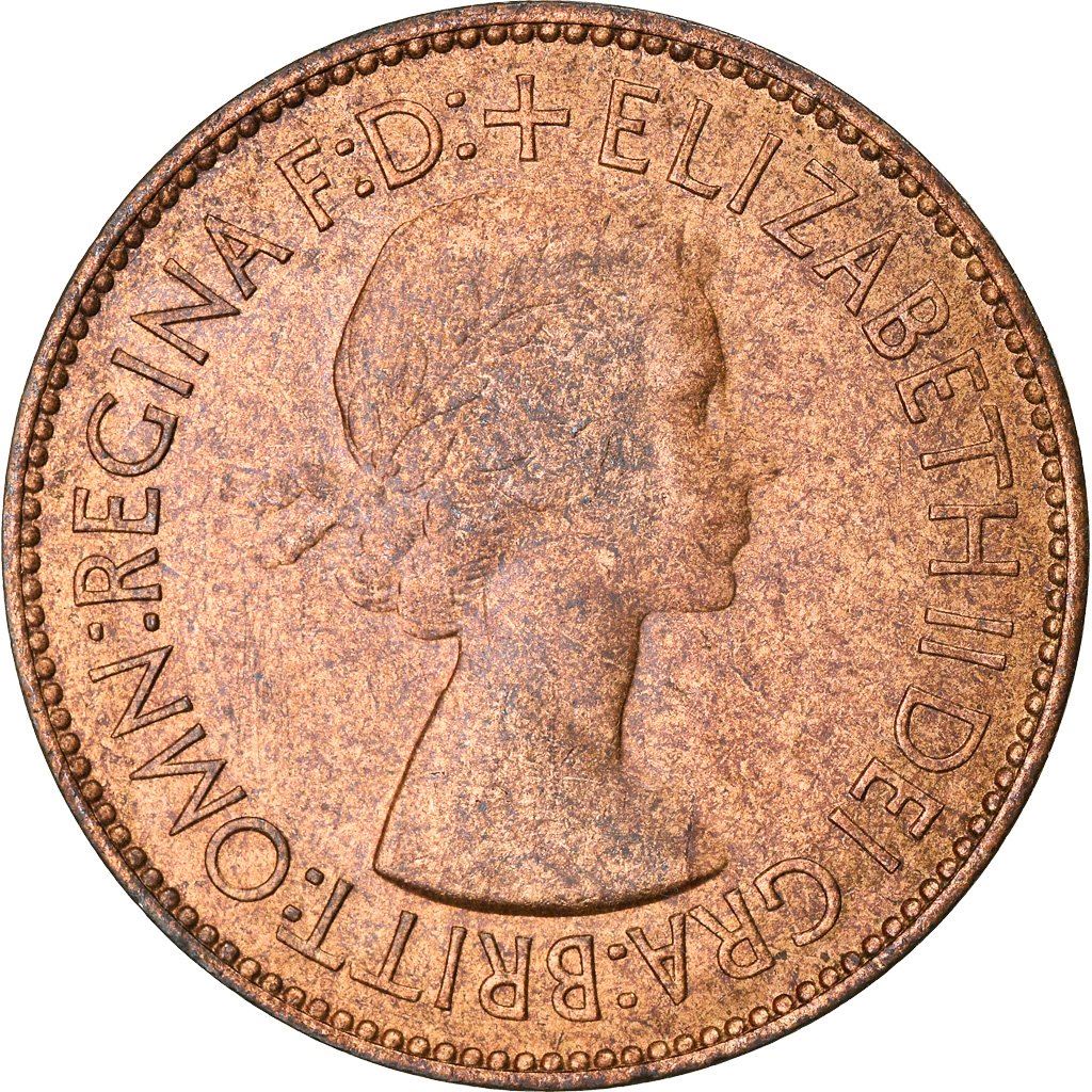 United Kingdom | 1 Penny Coin | Britannia | KM:883 | 1953
