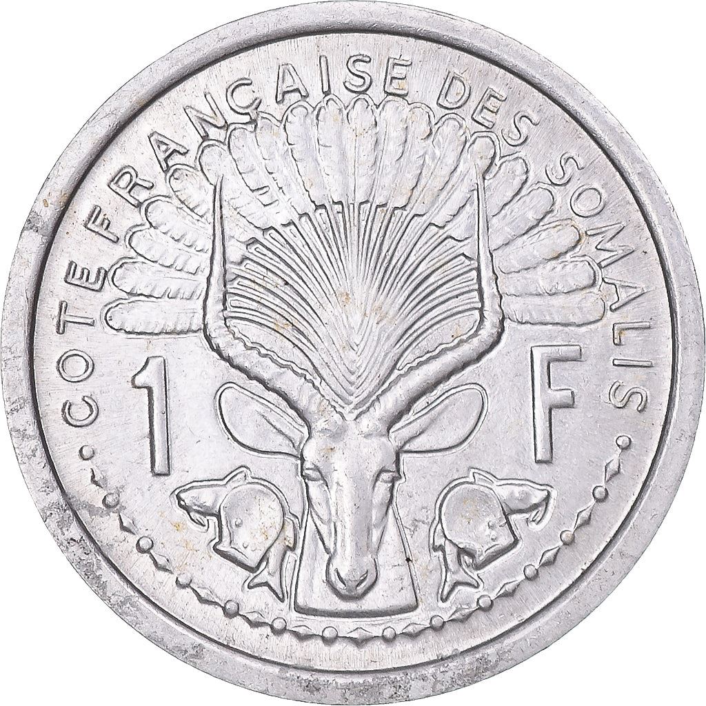 French Somaliland | 1 Franc Coin | Marianne | Waterbuck | Km:4 | 1948 - 1949