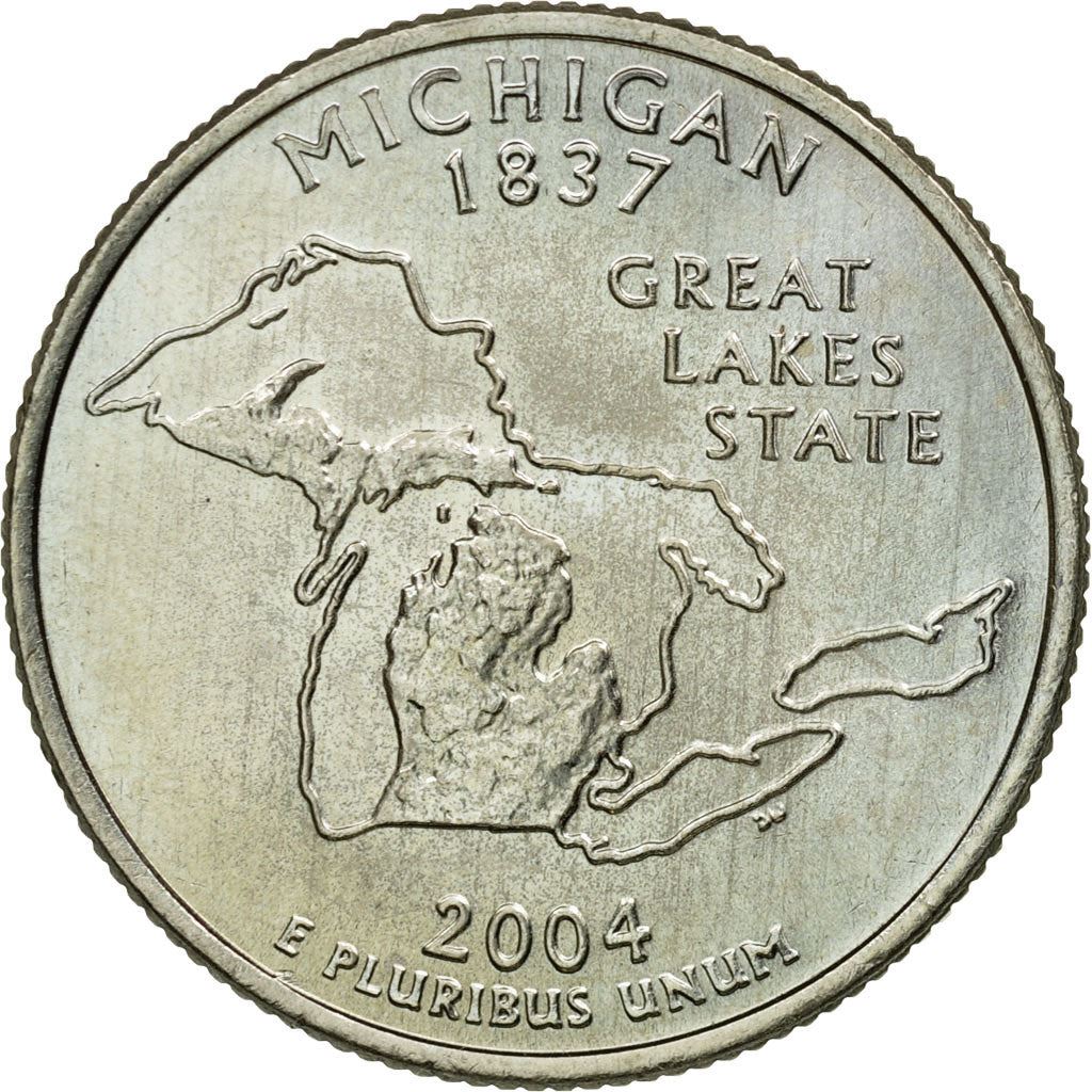 United States | 1/4 Dollar Coin | Michigan | Km:355 | 2004