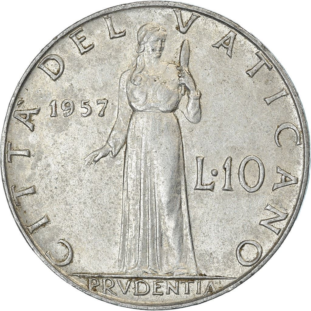 Vatican City | 10 Lire Coin | Pius XII | Km:52 | 1951 - 1958