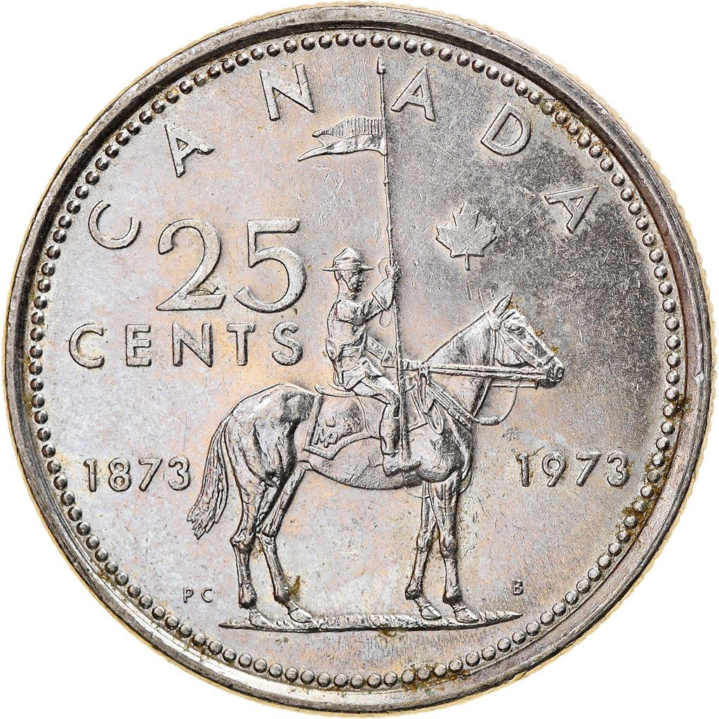 Canada | 25 Cents Coin | Mounted Police | Nickel | KM:81 | 1973
