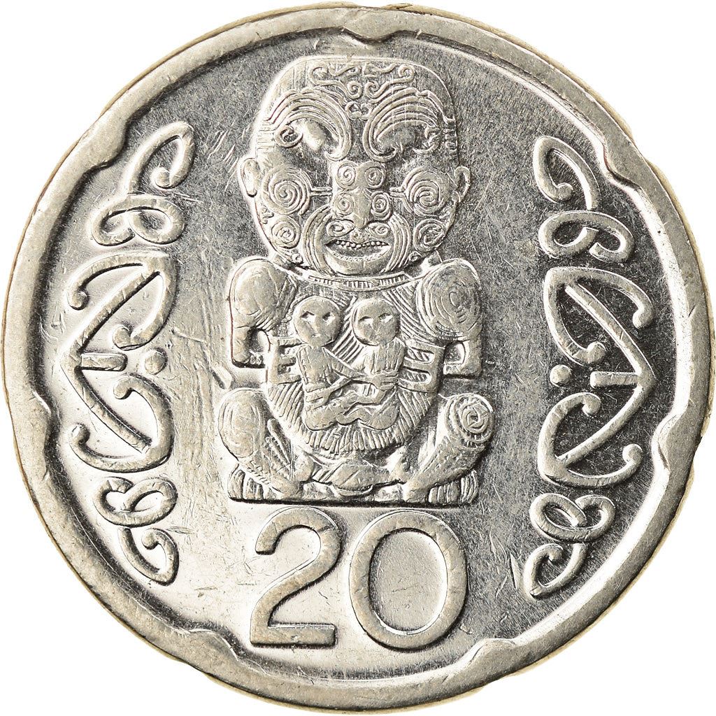 New Zealander 20 Cents Coin | Queen Elizabeth II | Pukaki - Ngati Whakaue Chief | KM118a | 2006 - 2021