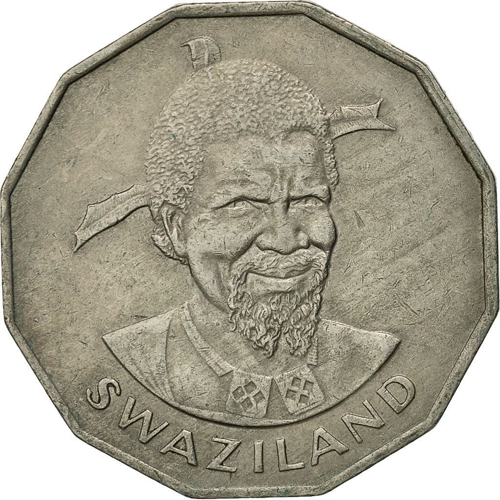 Esvatinis 50 centų moneta | Karalius Sobhuza II | Liūtas | Dramblys | KM12 | 1974 - 1981