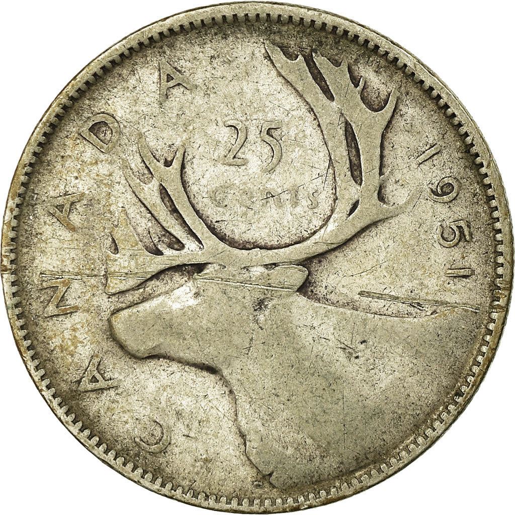Canada | 25 Cents Coin | Silver | KM:44 | 1948-1952
