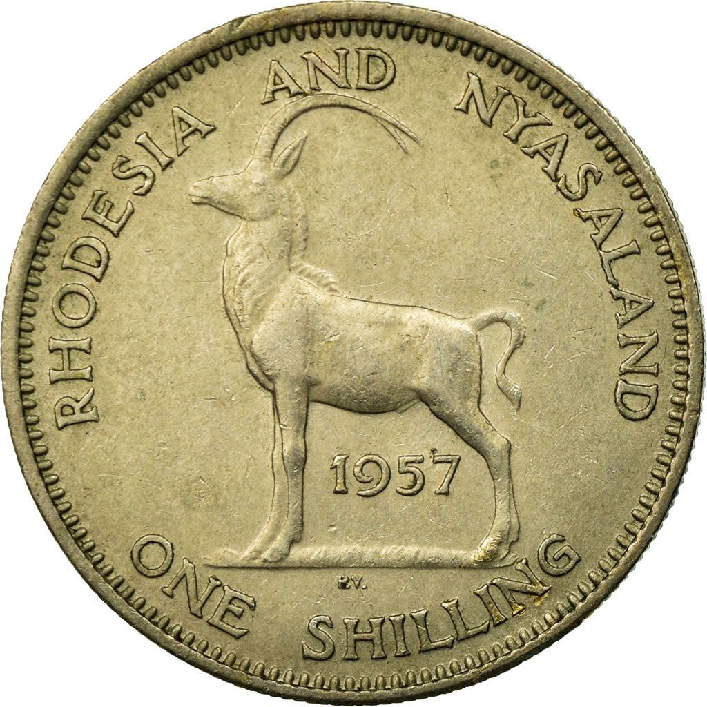 Rhodesia and Nyasaland | 1 Shilling Coin | Elizabeth II | Sable Antelope | Km:5 | 1955 - 1957