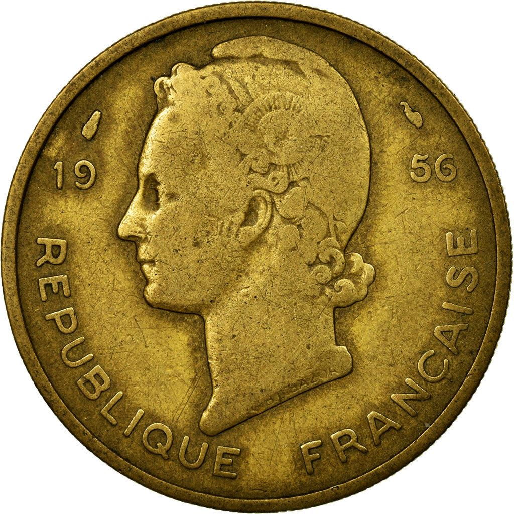 French West Africa | 25 Francs Coin | Marianne | Gazelle | Maize | Km:7 | 1956