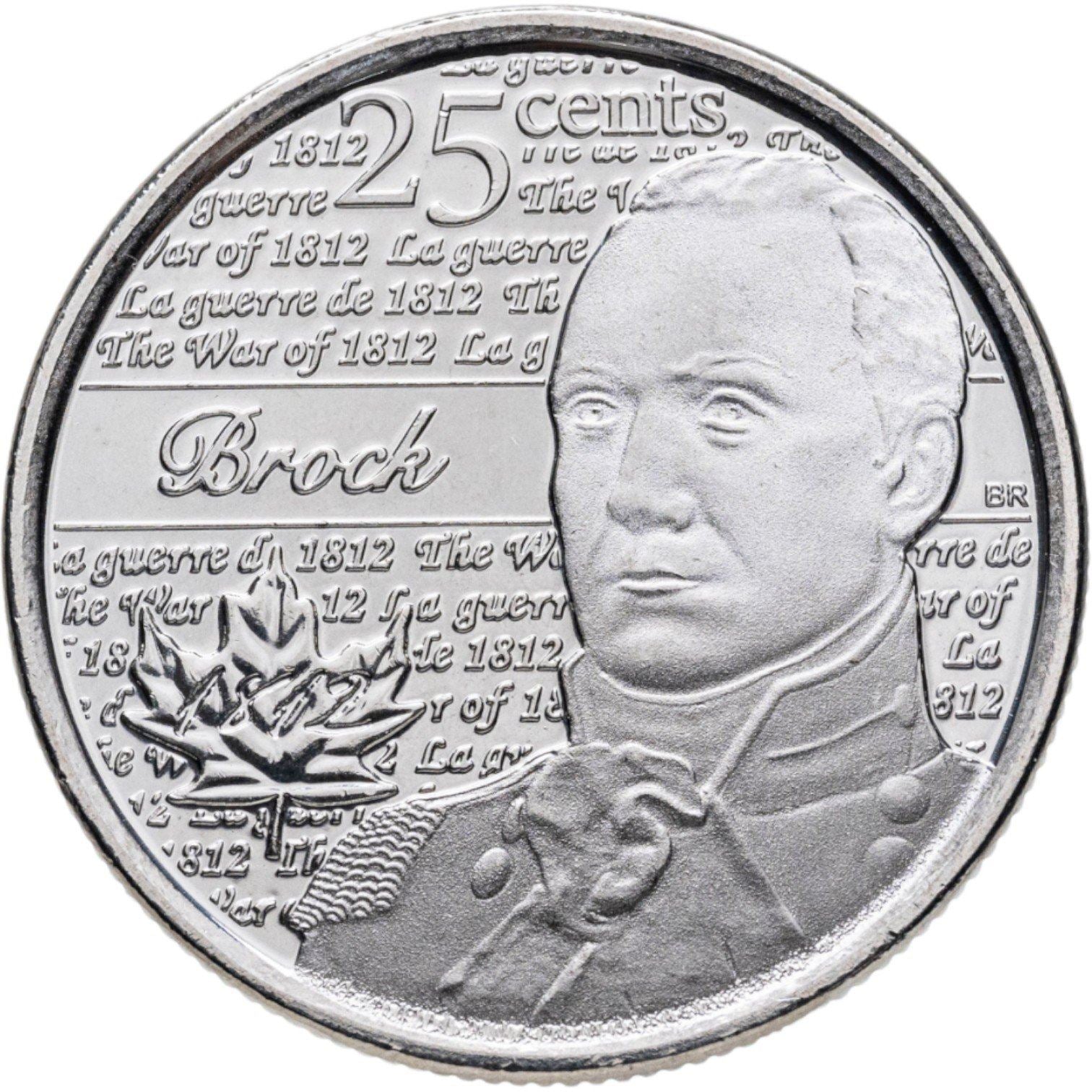 Kanada | 25 centų moneta | Isaac Brockas | Nikeliu dengtas plienas | KM:1322 | 2012