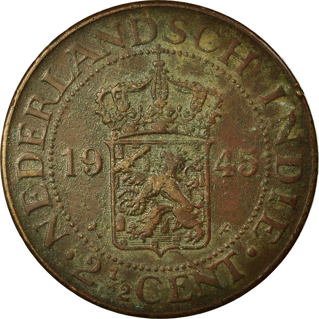 Netherlands East Indies | 2.5 Cents Coin | Dutch arms | Km:316 | 1914 - 1945