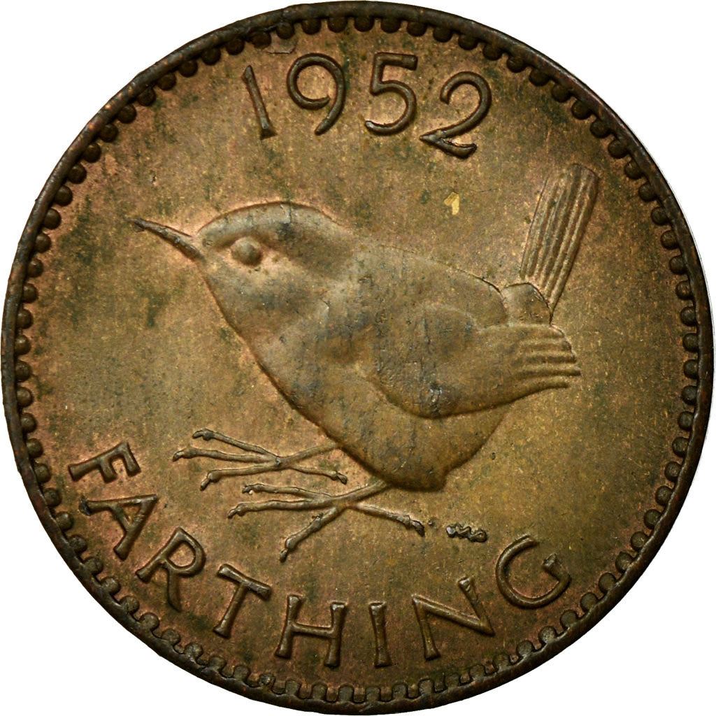 United Kingdom | 1 Farthing Coin | Eurasian wren | Km:867 | 1949 - 1952