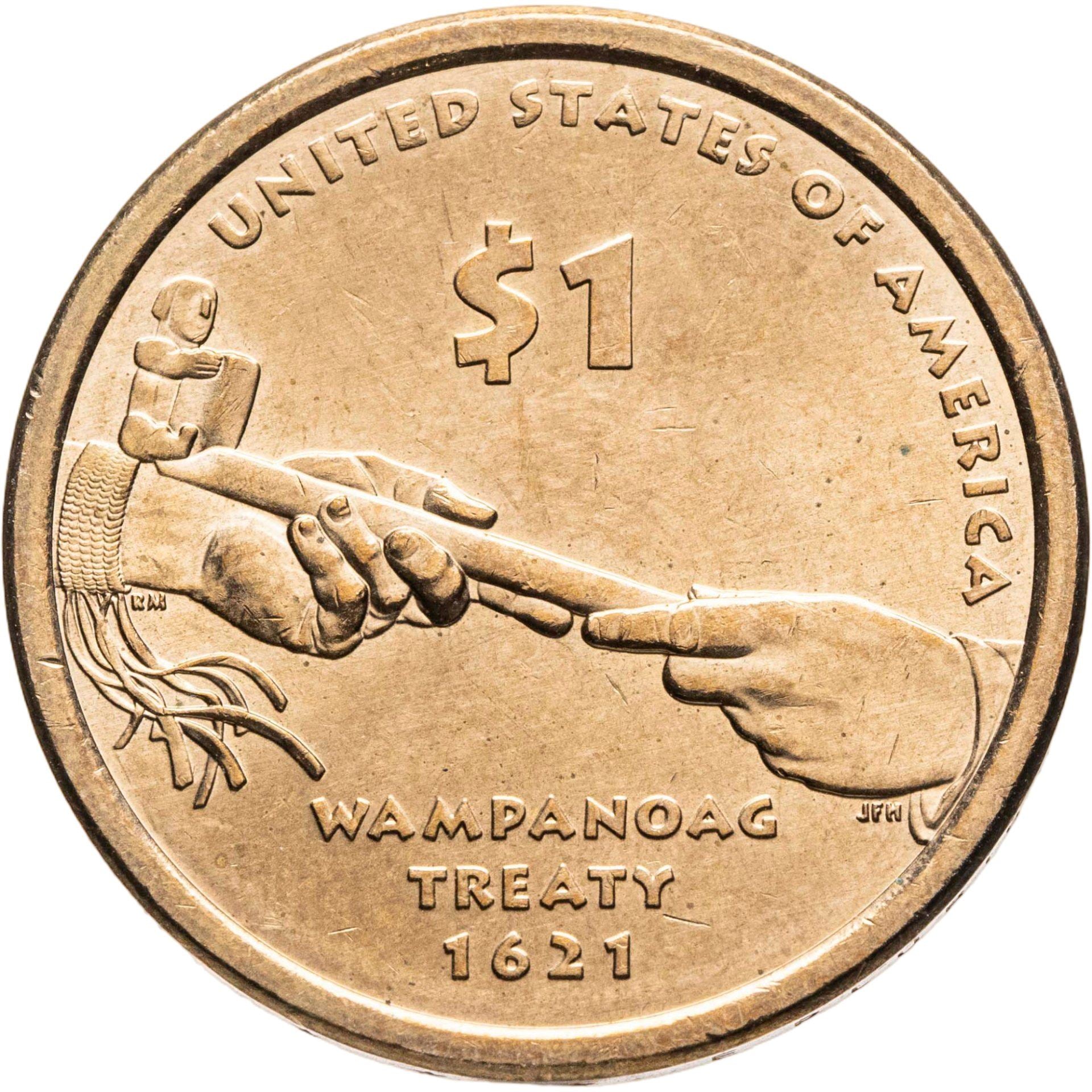 United States | 1 Dollar Coin | Wampanoag Treaty | Km:503 | 2011