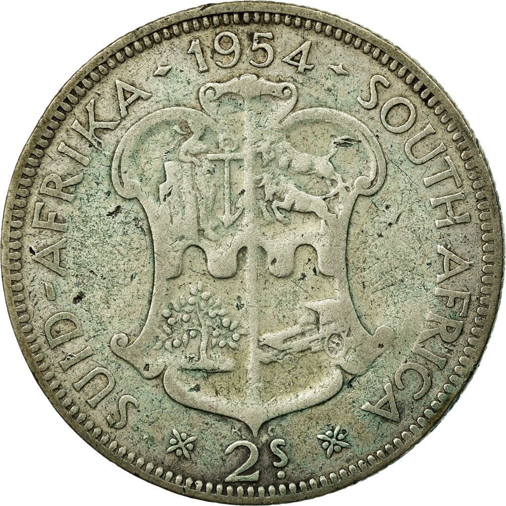 South Africa | 2 Shillings Coin | Elizabeth II | South African Shield | Km:50 | 1953 - 1960