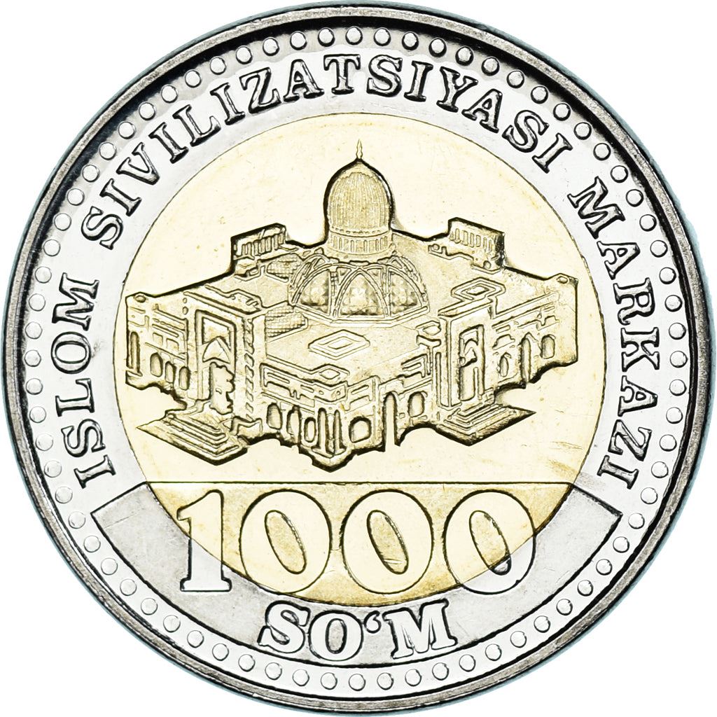 Uzbekistan | 1000 SoʻM Coin | Center of Islamic Civilization | Cotton | Wheat | Sun | Huma Bird | Km:40 | 2022