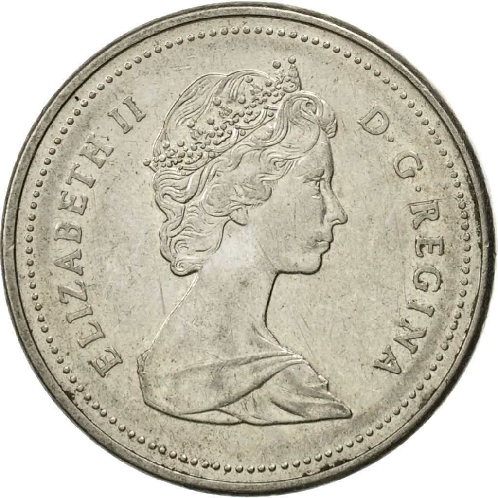 Canadá | Moneda de 5 centavos | Cobre-níquel | Segundo retrato; Cobre-níquel | KM:60.2a | 1982-1989