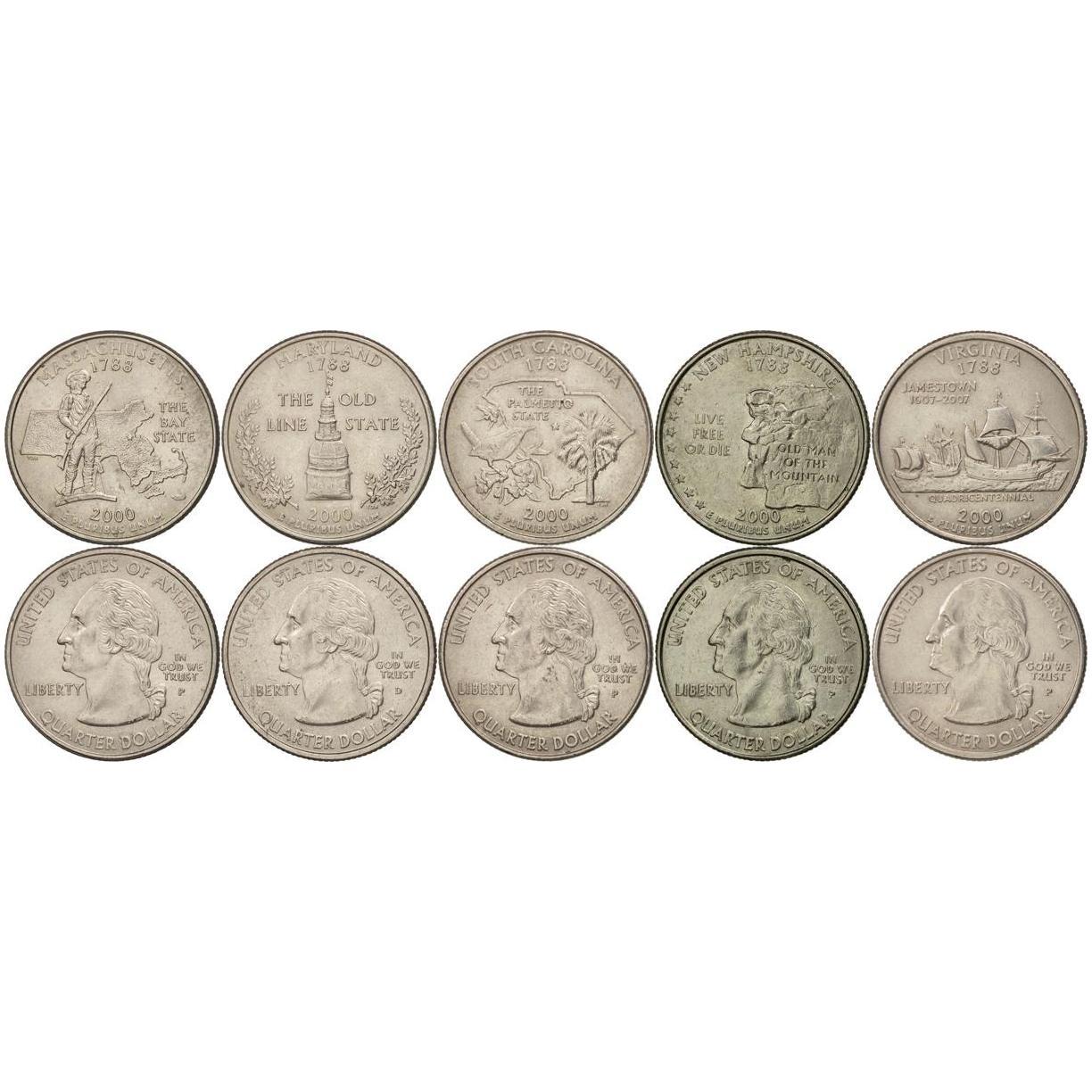 United States | 5 Coin Set | 1/4 Dollar | 2000