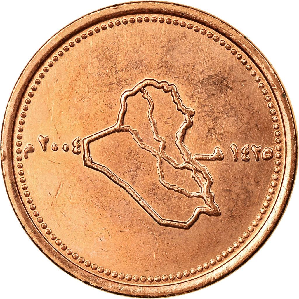 25 Dinars Coin | Copper Plated Steel | Map | Km:175 | 2004