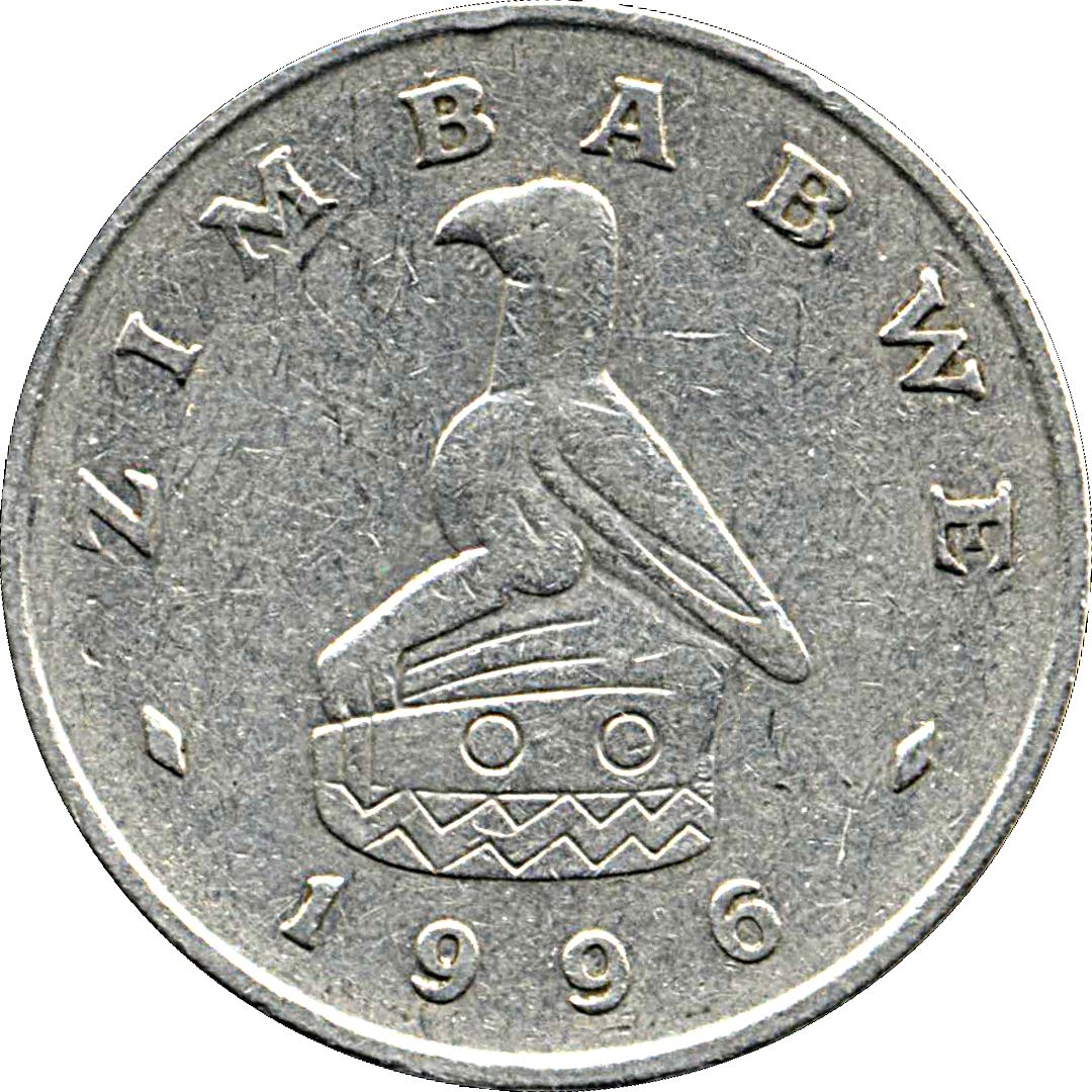 Zimbabwe Coin | 20 Cents Coin | Bateleur Eagle | Birchenough Bridge | Sabi River | KM4 | 1980 - 1997