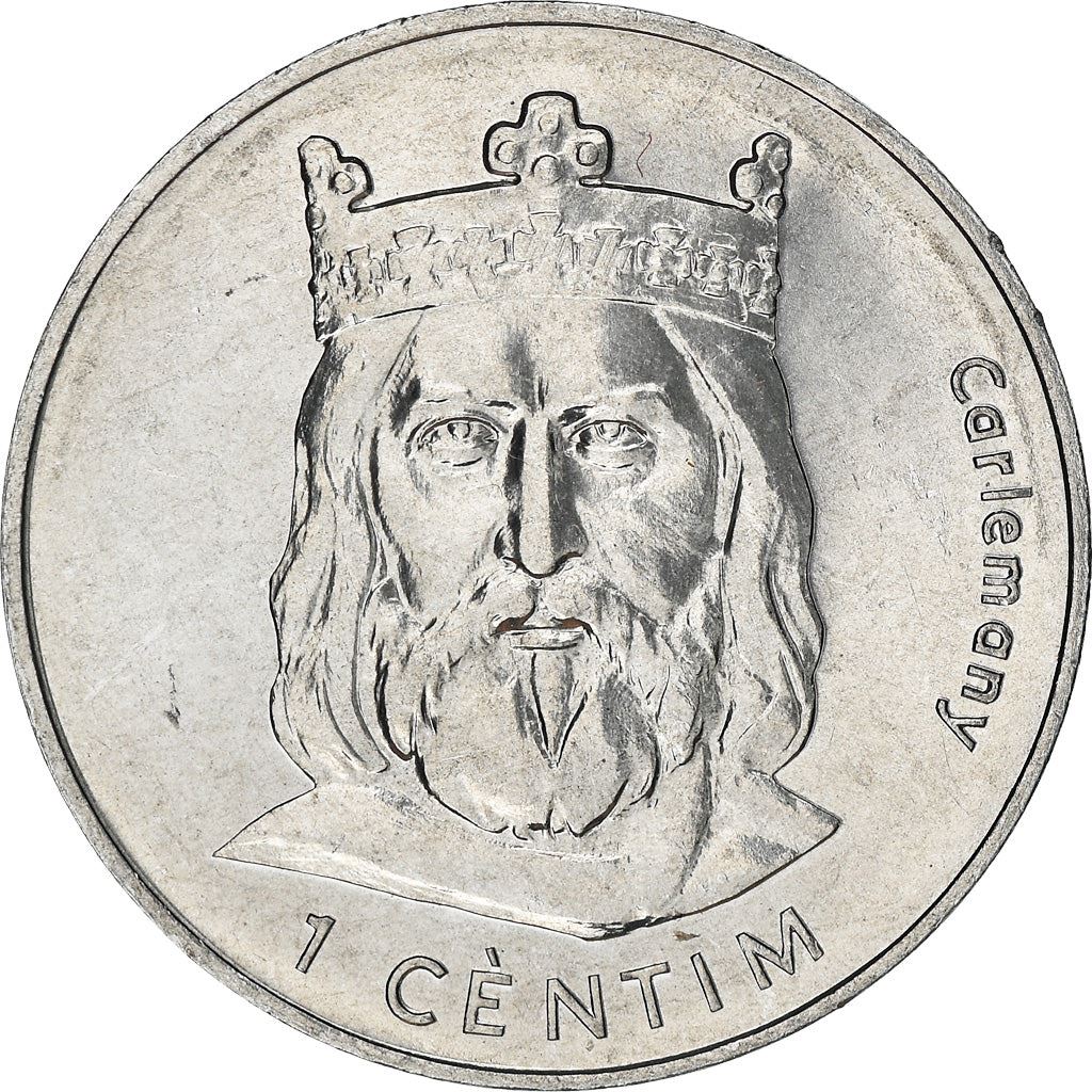 Andorra | 1 Centim Coin | Charlemagne | Km:176 | 2002