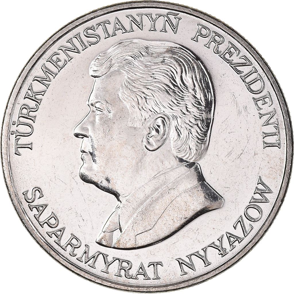 Turkmenistan 50 Tenne Coin | Saparmurat Niyazov | Cornucopia | KM5 | 1993