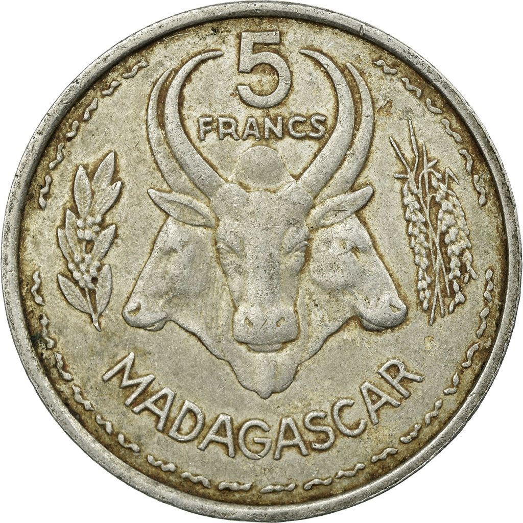 Madagascar | 5 Francs Coin | Marianne | Zebu | Km:5 | 1953