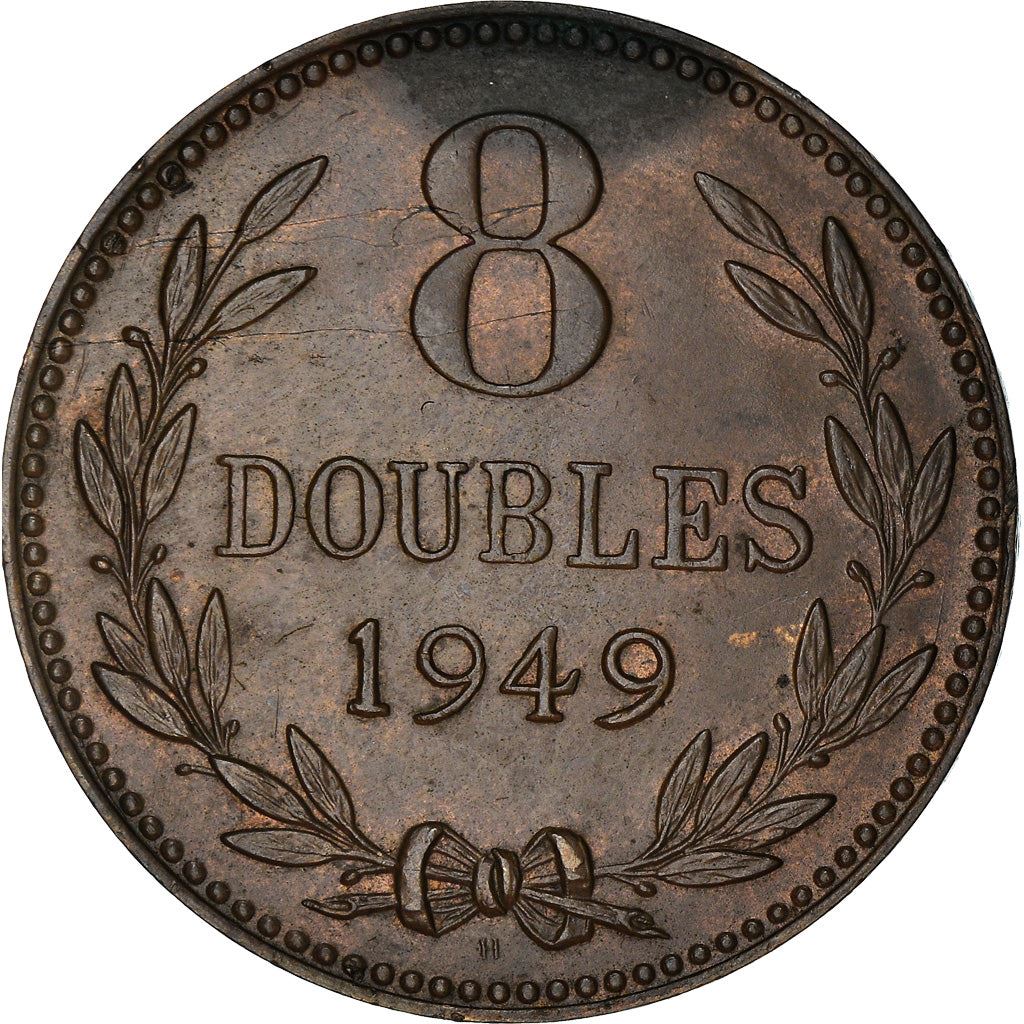 Guernsey 8 Doubles Mynt | Våpenskjold | KM14 | 1914 - 1949