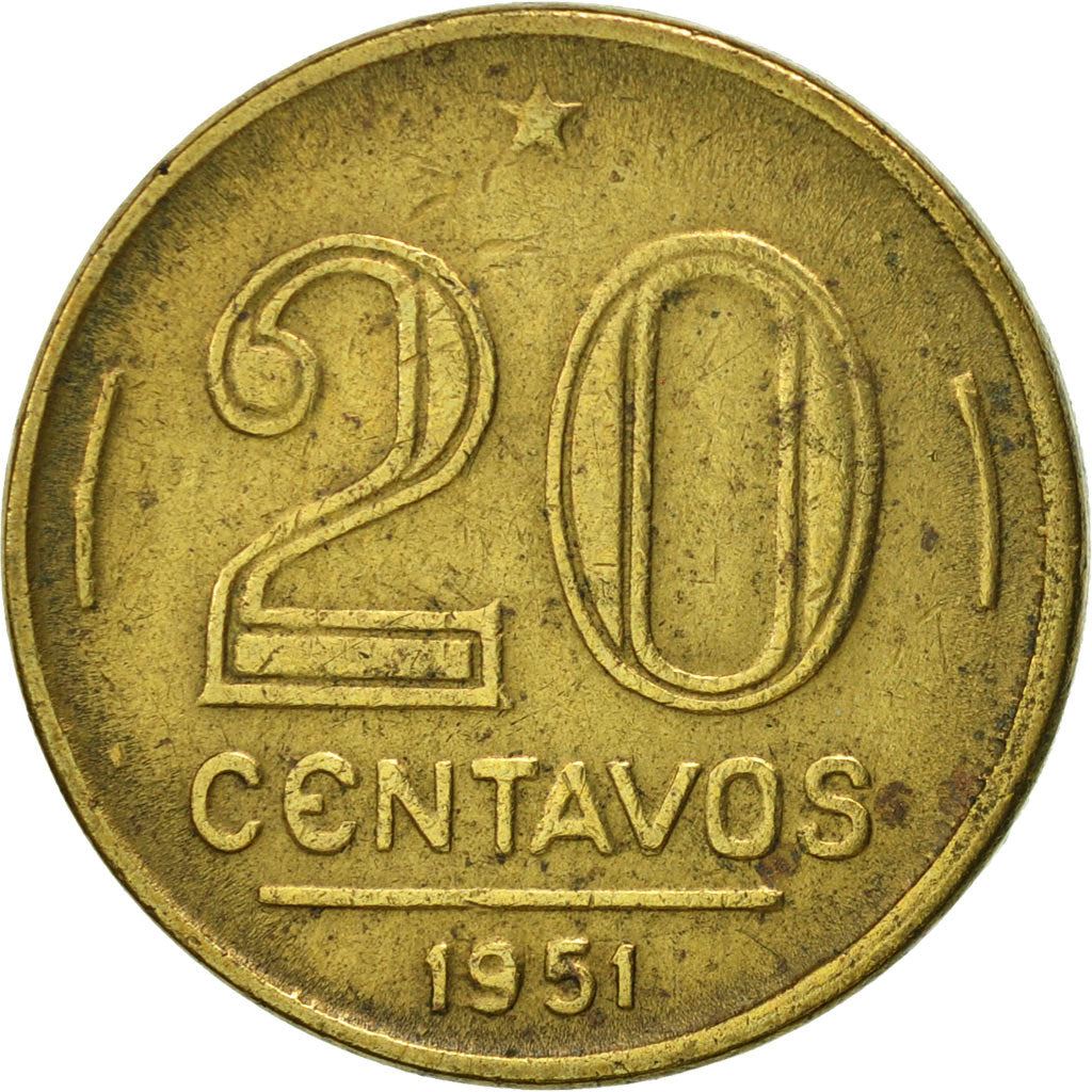 Brazil | 20 Centavos Coin | Ruy Barbosa | Km:562 | 1948 - 1956