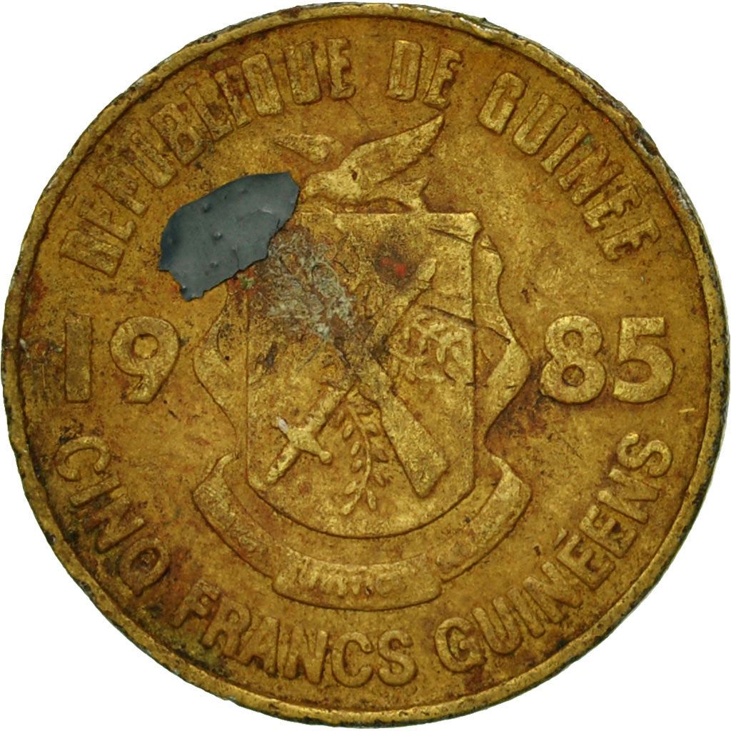 Guinea | 5 Francs Guineens Coin | Palm leaf | Km:53 | 1985