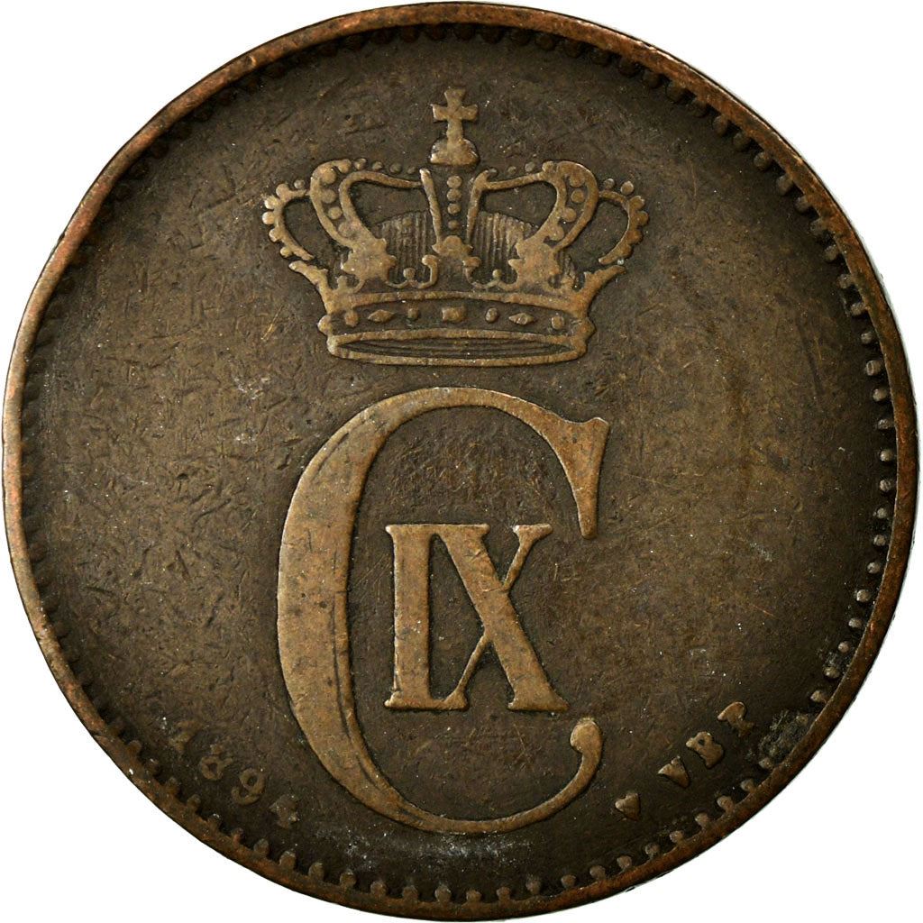 Denmark | 2 Ore Coin | Monogram | Km:793 | 1874 - 1906