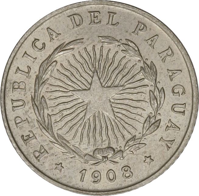 Paraguay | 10 Centavos Coin | Sello Nacional | KM:10 | 1908
