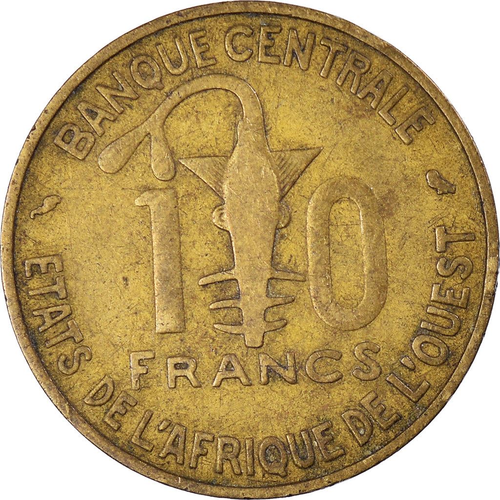 Western African States | 10 Francs Cfa Coin | Emblem of Central Bank | Gazelle | Km:1 | 1959 - 1964