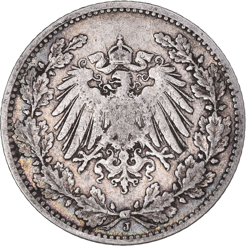 German Empire 1/2 Mark Coin | Deutsches Reich | Wilhelm II | Type 2 | KM17 | 1905 - 1919