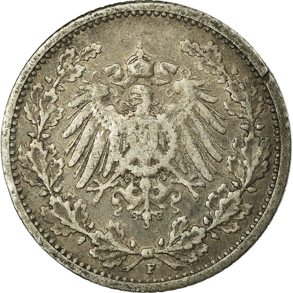 German Empire 1/2 Mark Coin | Deutsches Reich | Wilhelm II | Type 2 | KM17 | 1905 - 1919