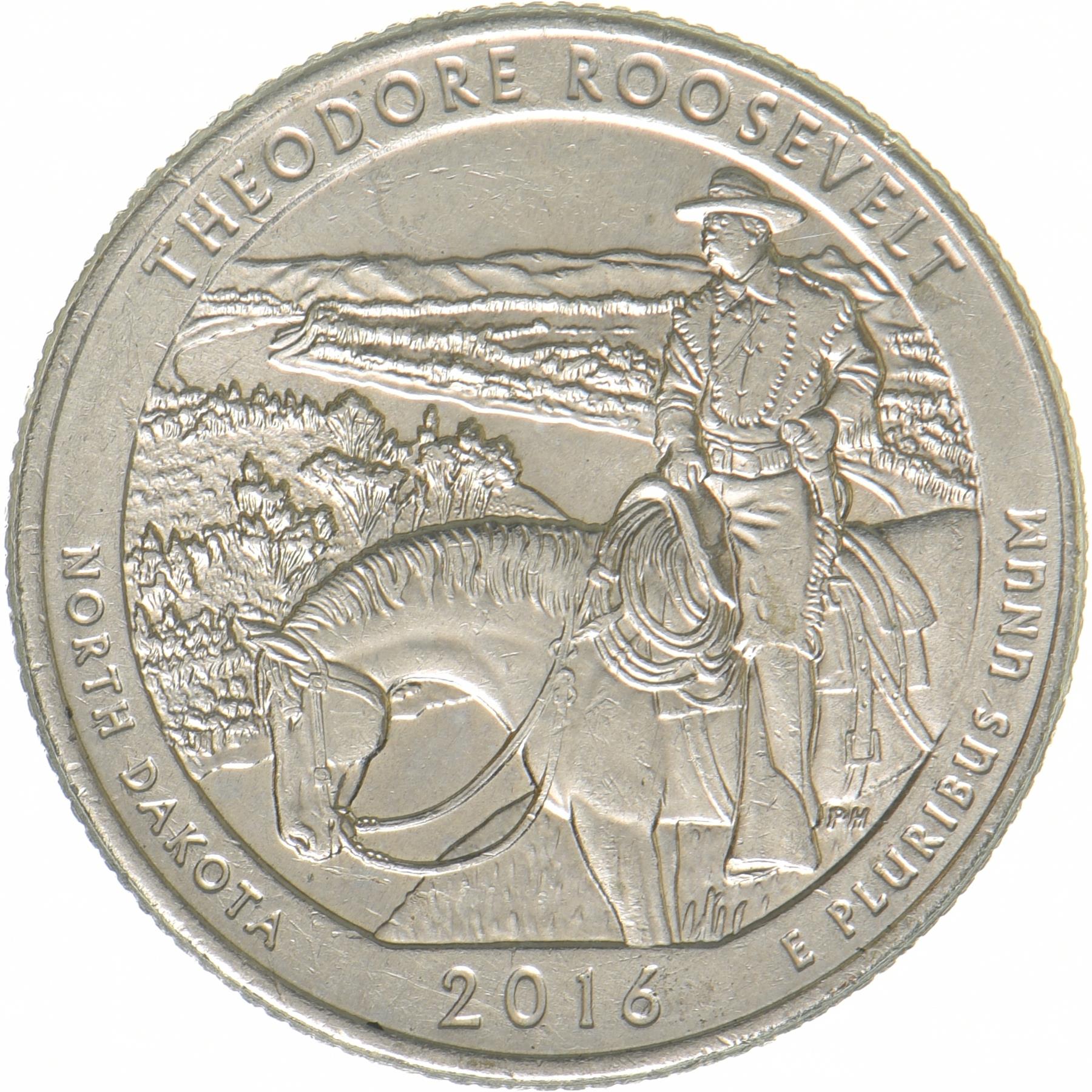 United States | 1/4 Dollar Coin | Theodore Roosevelt National Park | Km:638 | 2016