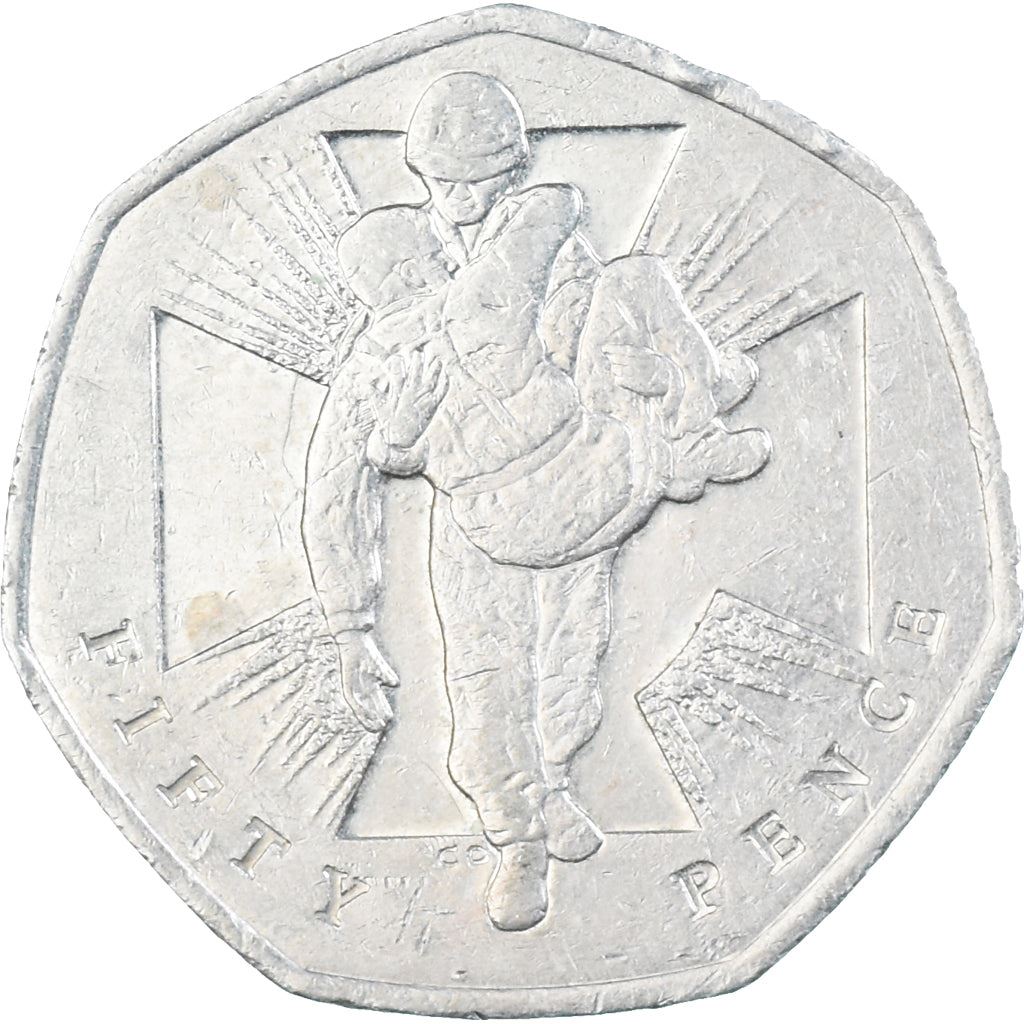 United Kingdom | 50 Pence Coin | Elizabeth II | 4th portrait | Victoria Cross | Soldier | 2006 - 2009