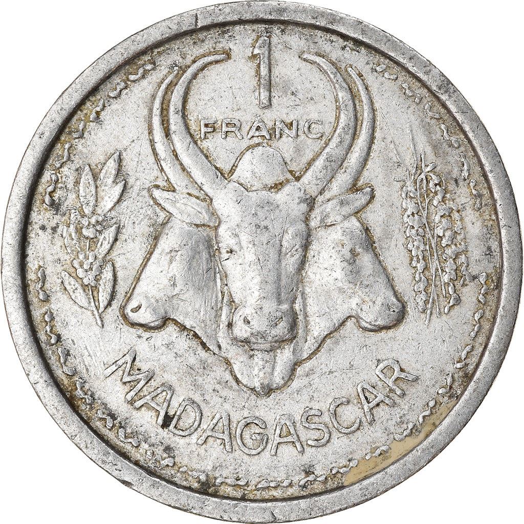 Madagascar | 1 Franc Coin | Marianne | Zebu | Km:3 | 1948 - 1958