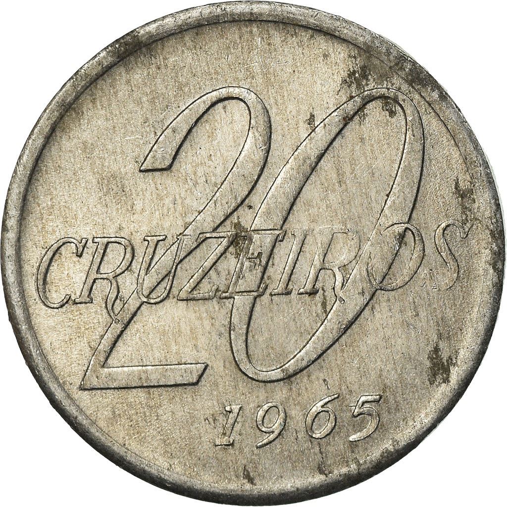 Brazil | 20 Cruzeiros Coin | Map of Brazil | Km:573 | 1965