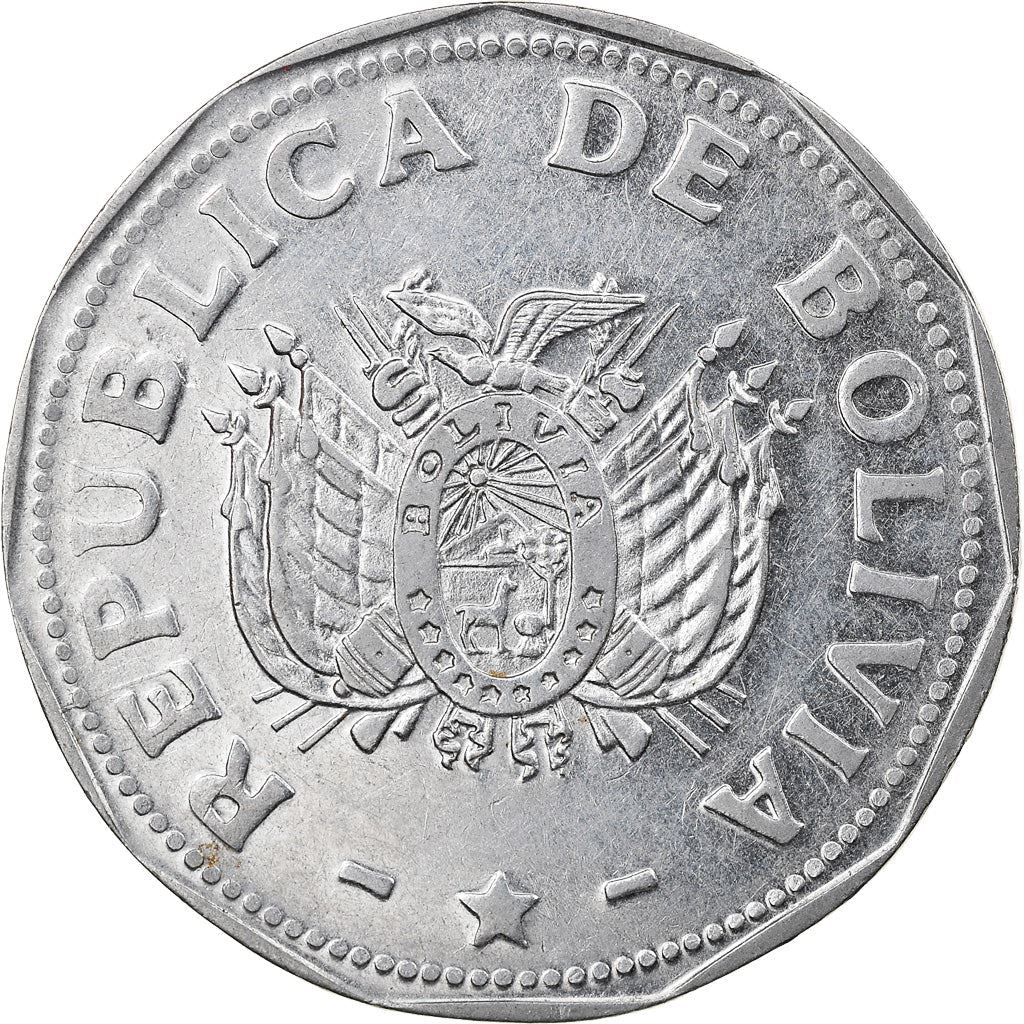 Bolivia | 2 bolivianos | Roestvrij staal | KM:206.1 | 1991