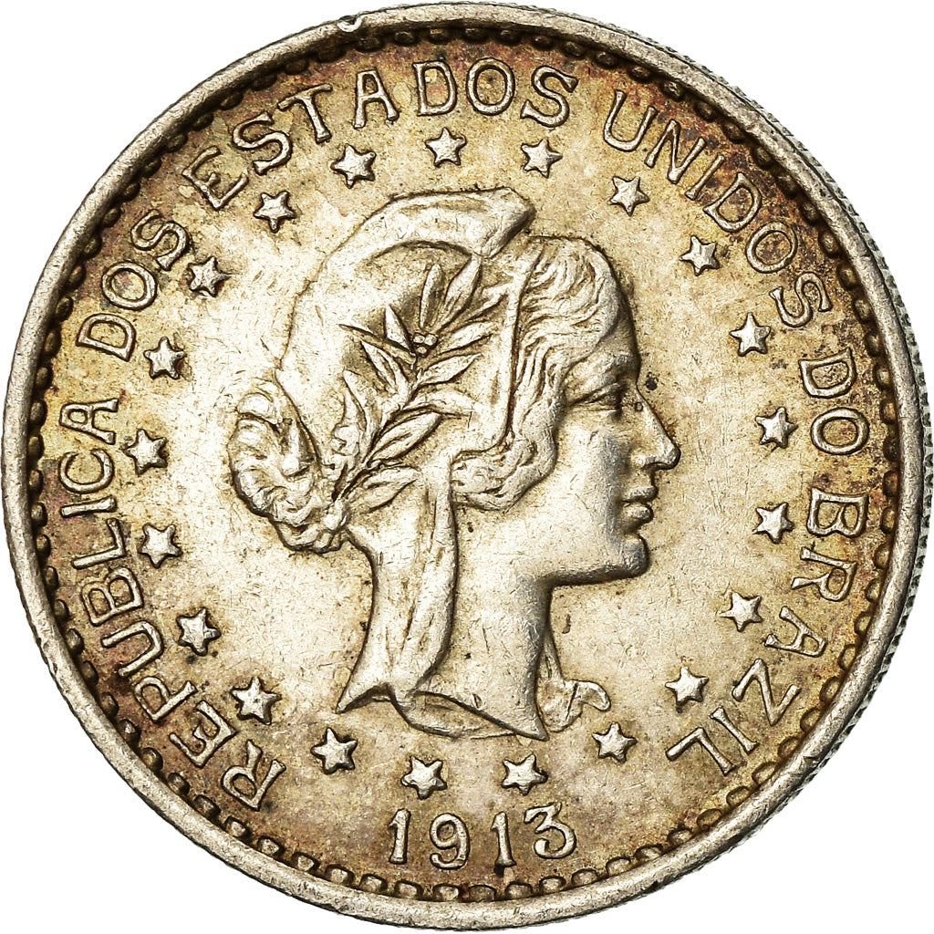 Brazil | 500 Reis Coin | Coat of arms | Km:512 | 1913