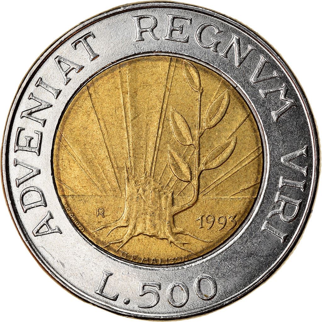 San Marino | 500 Lire Coin | Adveniat Regnum Viri | Km:301 | 1993