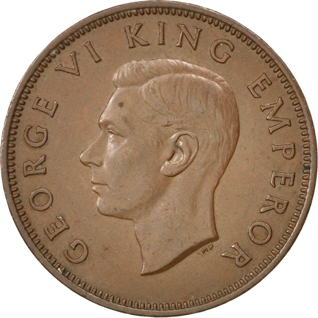 New Zealander 1/2 Penny Coin | King George VI | Hei-tiki Pendant | KM12 | 1940 - 1947