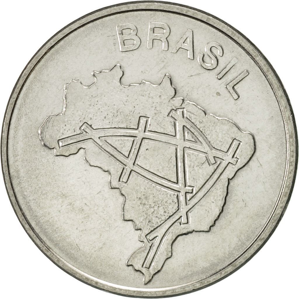 Brazil | 10 Cruzeiros Coin | Brazil's main roads | Km:592 | 1985 - 1986