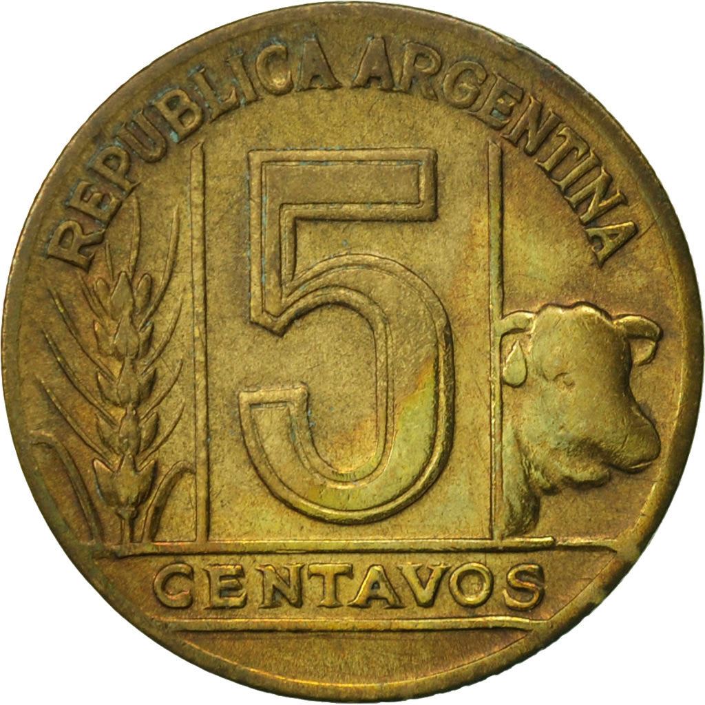 Argentina | 5 Centavos Coin | Aluminium Bronze | Phrygian Cap | Km:40 | 1942 - 1950