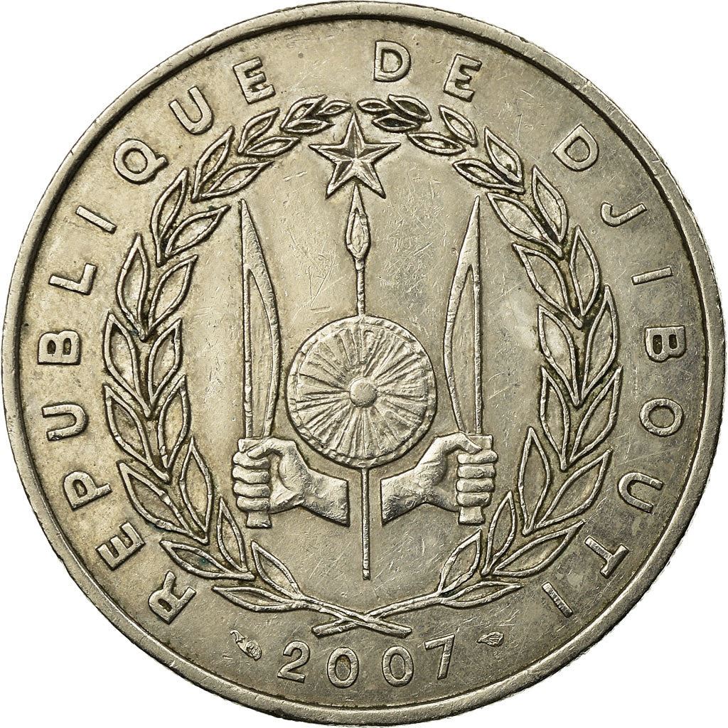 Djibouti | 100 Francs Coin | Knife | Spear | Shield | Dromedary Camels | Km:26 | 1977 - 2017