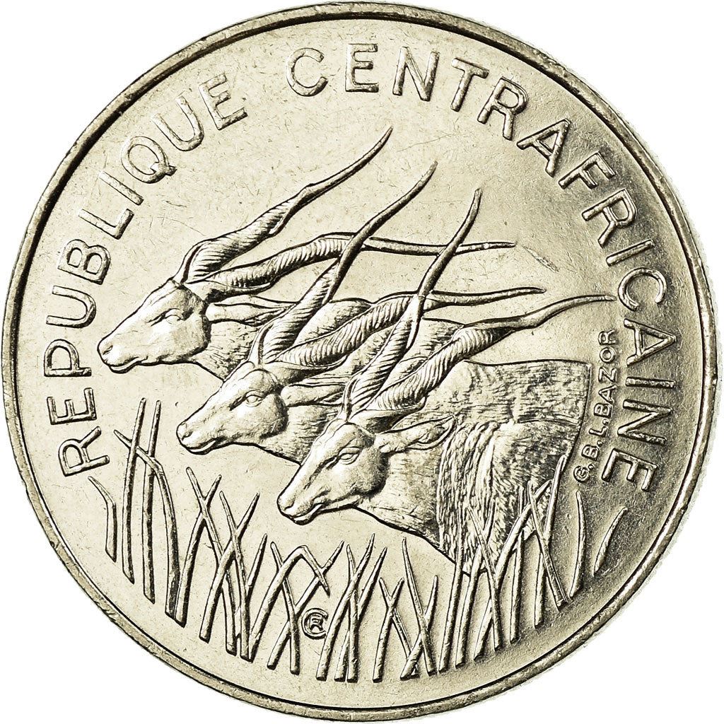 Central African Republic | 100 Francs Cfa Coin | Antelope | Km:7 | 197