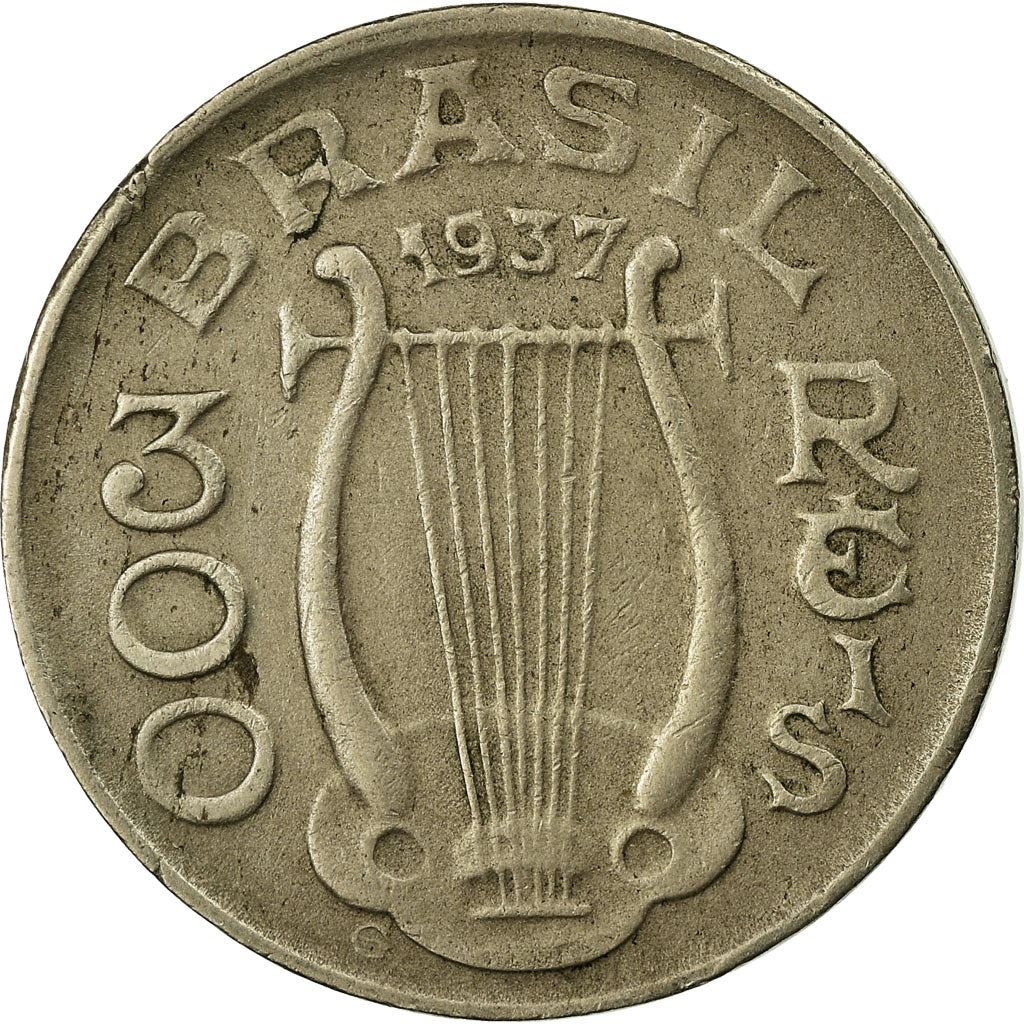 Brazil | 300 Reis Coin | Harp | Km:538 | 1936 - 1938