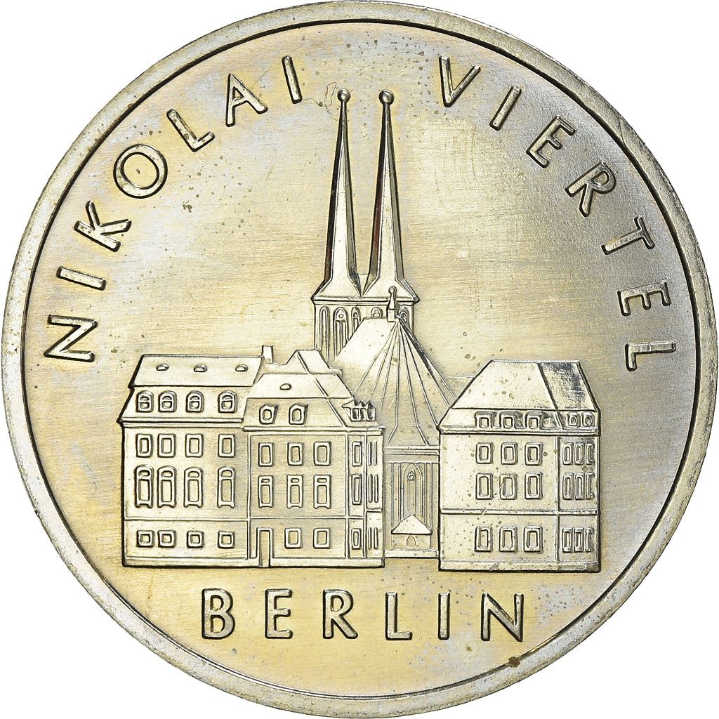 German Democratic Republic 5 Mark Coin | Nikolaiviertel | KM114 | 1987