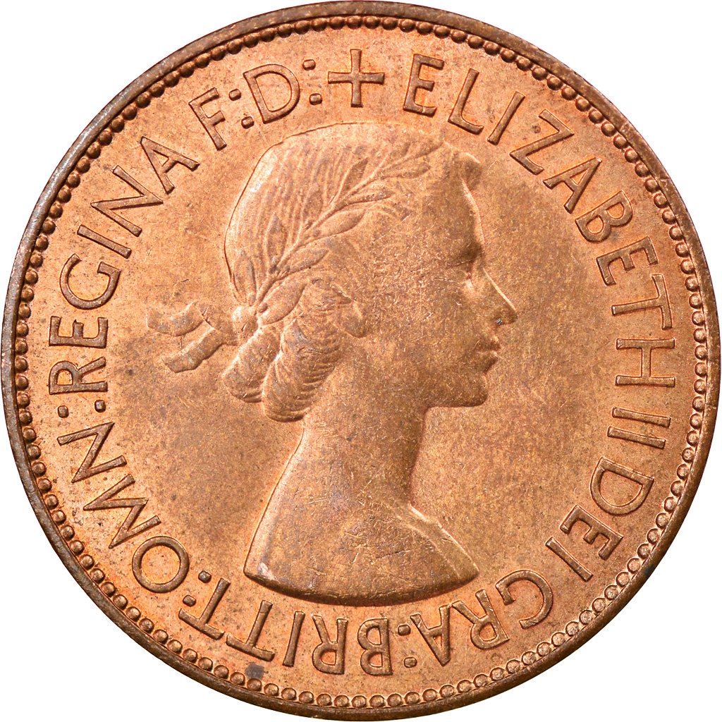 United Kingdom | 1 Penny Coin | Britannia | KM:883 | 1953