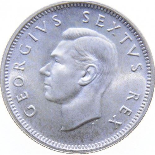 South Africa | 6 Pence Coin | George VI | Flowers | Protea | Km:36.2 | 1951 - 1952