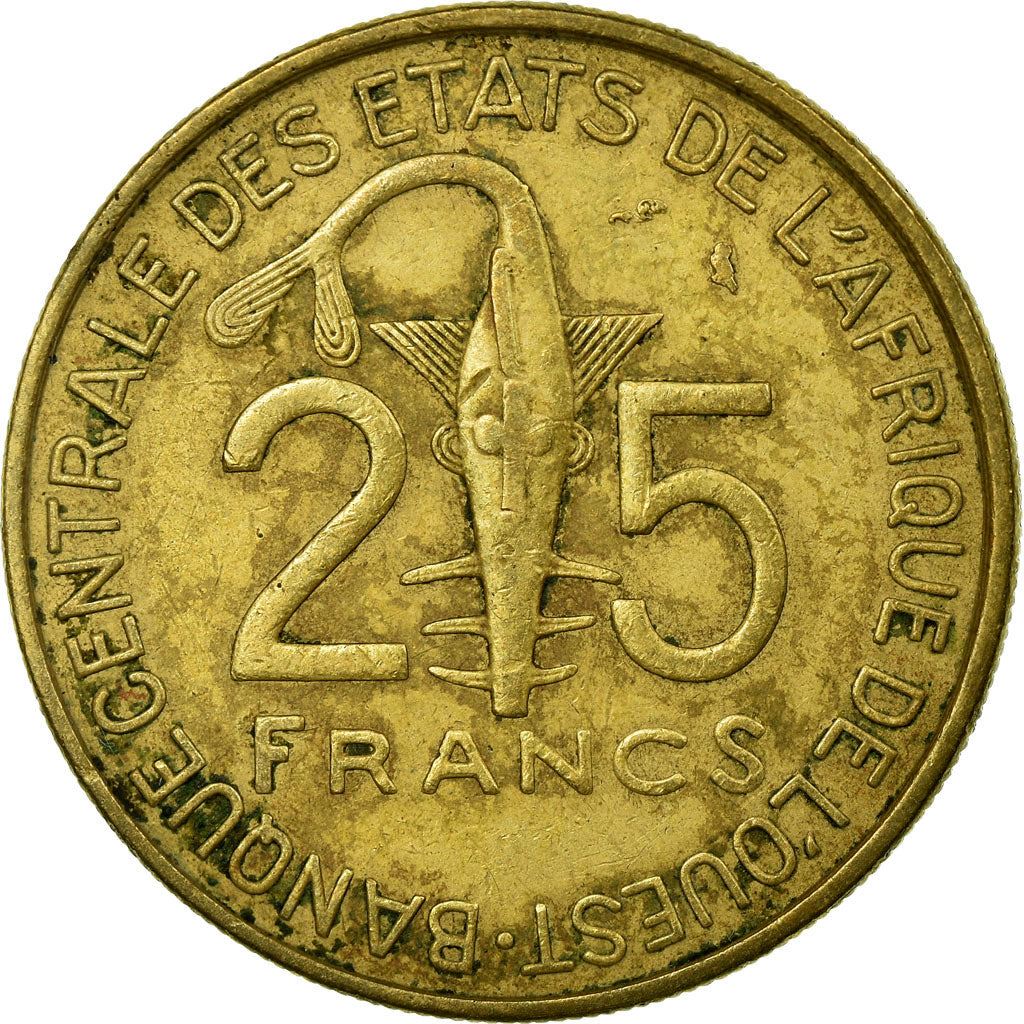 Western African States | 25 Francs Cfa Coin | Emblem of Central Bank | Gazelle | Km:5 | 1970 - 1979